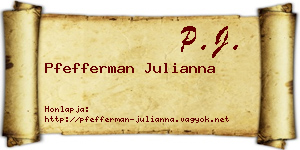 Pfefferman Julianna névjegykártya